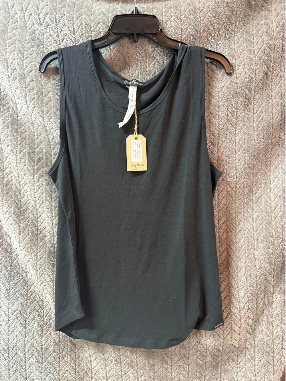 Hemp Momma Celia Tank Top Black Heather Size M